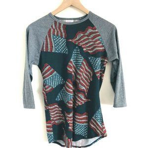 LuLaRoe Patriotic American Flag Randy Tee XS